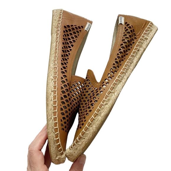 Soludos Perforated Leather Espadrille Flat Smoking Loafers size 9 - Picture 3 of 9